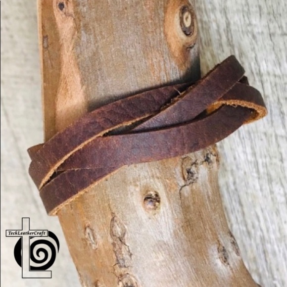techleathercraft handmade Other - HP✨ Men’s Brown Oil-Tan Leather Bracelet